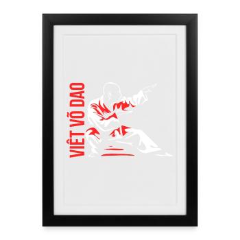 Dynamischer Vovinam Kampfsport - Gerahmtes Poster (27 × 37 cm) - Schwarz - Vorne