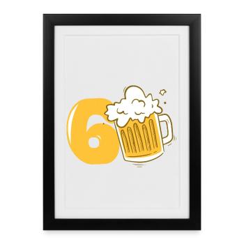 60 Years Old Beer Fan Birthday Gift Men - Framed poster (27 × 37 cm) - black - Front