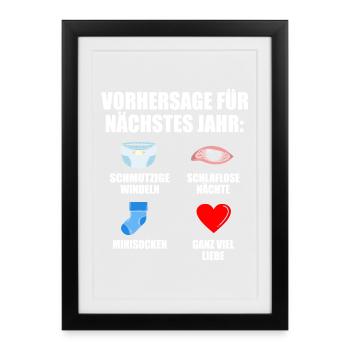 Werdender Vater - Gerahmtes Poster (27 × 37 cm) - Schwarz - Vorne
