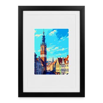 Wroclaw Poland Vintage Travel Poster Souvenir WPA - Framed poster (27 × 37 cm) - black - Front
