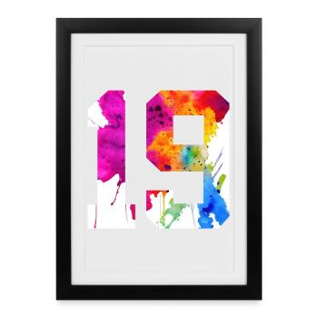 NUMBER 19 YEARS OLD 19TH BIRTHDAY - Framed poster (27 × 37 cm) - black - Front