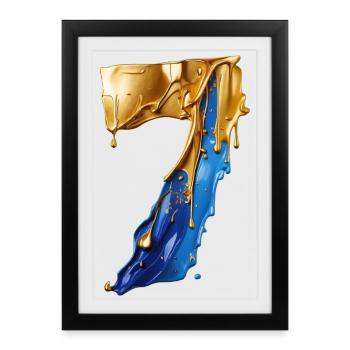 NO. 7 NUMBER 7 COOL 7TH BIRTHDAY - Framed poster (27 × 37 cm) - black - Front