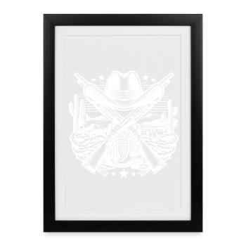 Western Logo 2 - Framed poster (27 × 37 cm) - black - Front