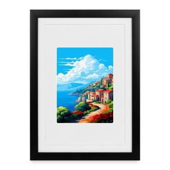 Elba Italy Vintage Travel Poster Souvenir Souvenir - Framed poster (27 × 37 cm) - black - Front