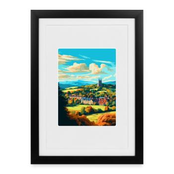 Great Malvern England Uk Travel Poster Souvenir - Framed poster (27 × 37 cm) - black - Front