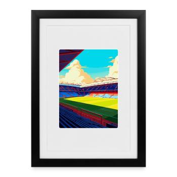 Affiche de voyage souvenir du stade de Selhurst Park WPA - Affiche encadrée (27 × 37 cm) - noir - Devant