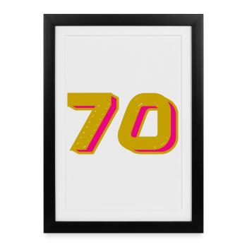 70. 70 YEARS. 70TH ANNIVERSARY. 70TH ANNIVERSARY. - Framed poster (27 × 37 cm) - black - Front