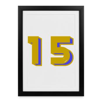 15. 15 ANS. 15e ANNIVERSAIRE. ANNIVERSAIRE 15 ANS. - Affiche encadrée (27 × 37 cm) - noir - Devant