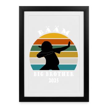 Kids Big Brother 2025 Annonce Cadeau Dab - Affiche encadrée (27 × 37 cm) - noir - Devant