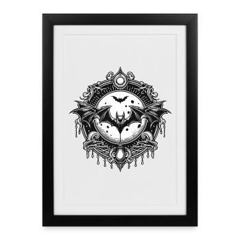 Bat Logo - Framed poster (27 × 37 cm) - black - Front
