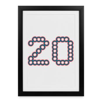 20. 20 YEARS. 20th ANNIVERSARY. 20 YEARS ANNIVERSARY. - Framed poster (27 × 37 cm) - black - Front