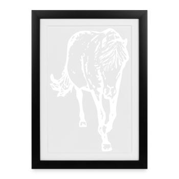 Pferd - Gerahmtes Poster (27 × 37 cm) - Schwarz - Vorne