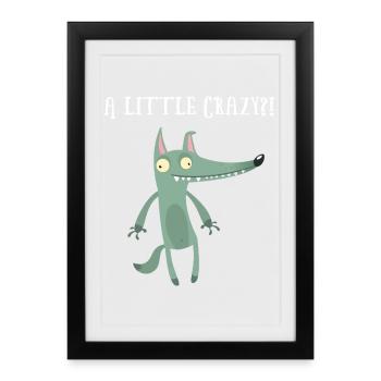 Travail travail dictons bête de somme bureau humour loups - Affiche encadrée (27 × 37 cm) - noir - Devant