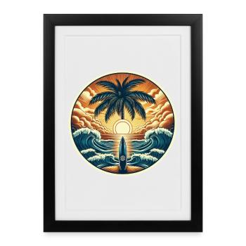 Surfer Logo - Framed poster (27 × 37 cm) - black - Front