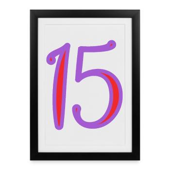 15. 15 ANS. 15e ANNIVERSAIRE. ANNIVERSAIRE 15 ANS. - Affiche encadrée (27 × 37 cm) - noir - Devant