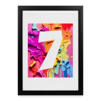 NO. 7 NUMBER 7 COLORFUL 7TH BIRTHDAY - Framed poster (27 × 37 cm) - black - Front