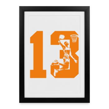 NUMBER 13 BASKETBALL 13TH BIRTHDAY - Framed poster (27 × 37 cm) - black - Front