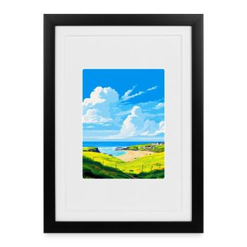 Crantock Cornwall England Uk Travel Poster WPA - Framed poster (27 × 37 cm) - black - Front