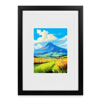 Mourne Mountains Vintage Travel Poster Souvenir - Framed poster (27 × 37 cm) - black - Front
