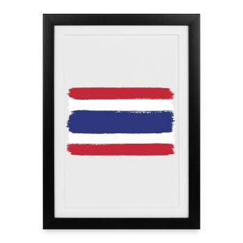 Drapeau de la Thaïlande look utilisé - Affiche encadrée (27 × 37 cm) - noir - Devant