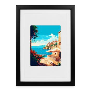 Rhodes Greece Vintage Travel Poster WPA Souvenir - Framed poster (27 × 37 cm) - black - Front