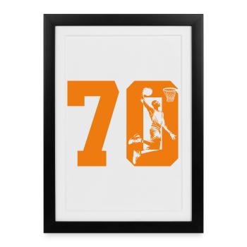 NUMBER 70 BASKETBALL 70TH BIRTHDAY - Framed poster (27 × 37 cm) - black - Front