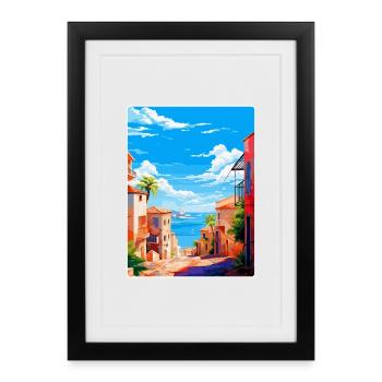 Palma Nova Spain Vintage Travel Poster Souvenir - Framed poster (27 × 37 cm) - black - Front
