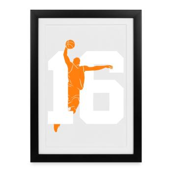 NUMBER 16 BASKETBALL 16TH BIRTHDAY - Framed poster (27 × 37 cm) - black - Front