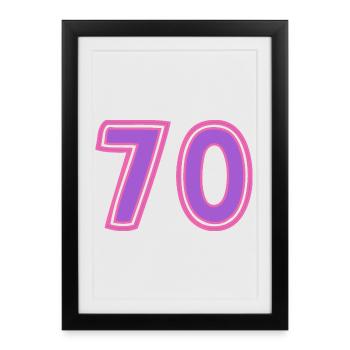 70. 70 YEARS. 70TH ANNIVERSARY. 70TH ANNIVERSARY. - Framed poster (27 × 37 cm) - black - Front