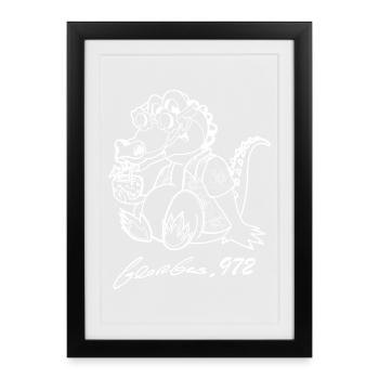 Georges Basic Weiß - Gerahmtes Poster (27 × 37 cm) - Schwarz - Vorne