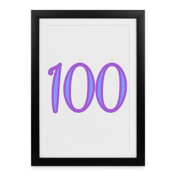 100 - Affiche encadrée (27 × 37 cm) - noir - Devant
