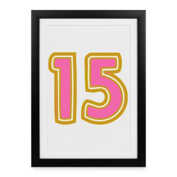 15. 15 ANS. 15e ANNIVERSAIRE. ANNIVERSAIRE 15 ANS. - Affiche encadrée (27 × 37 cm) - noir - Devant