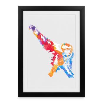 Schwungvoller Gibbon Dschungelbewohner - Gerahmtes Poster (27 × 37 cm) - Schwarz - Vorne