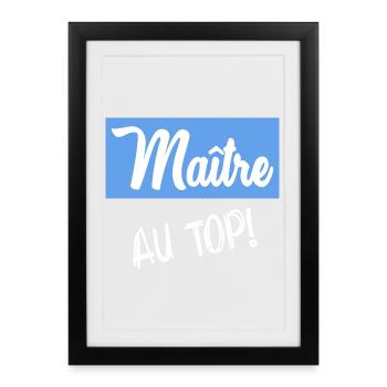 MAÎTRE. MAITRE. MERCI. MERCI MAÎTRE - Affiche encadrée (27 × 37 cm) - noir - Devant