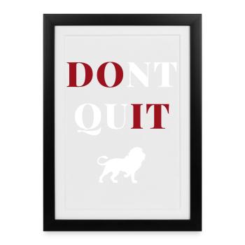 don't quit lion heart - Framed poster (27 × 37 cm) - black - Front