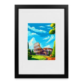 Rome Italy Vintage Travel Poster Souvenir Souvenir - Framed poster (27 × 37 cm) - black - Front