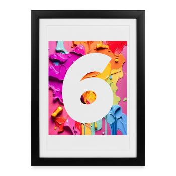 NO. 6 NUMBER 6 COLORFUL 6TH BIRTHDAY - Framed poster (27 × 37 cm) - black - Front