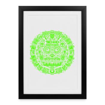 Techno Music Logo - Framed poster (27 × 37 cm) - black - Front