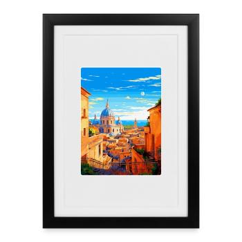 Rome Italy Vintage Travel Poster Souvenir Souvenir - Framed poster (27 × 37 cm) - black - Front