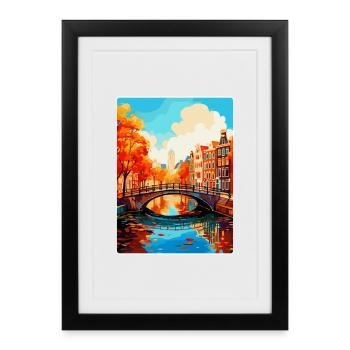 Amsterdam Netherlands Vintage Travel Poster WPA - Framed poster (27 × 37 cm) - black - Front