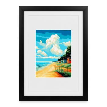 Norfolk Coast Vintage Travel Poster Souvenir WPA - Framed poster (27 × 37 cm) - black - Front