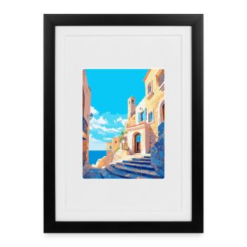 Rhodes Greece Vintage Travel Poster WPA Souvenir - Framed poster (27 × 37 cm) - black - Front