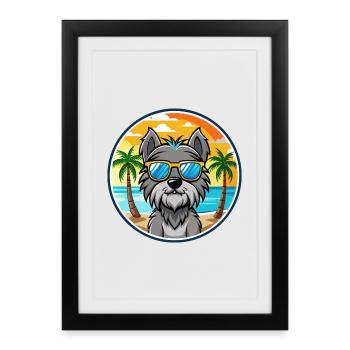 Lunettes de soleil Bouvier Des Ardennes Dog Breed Cartoon - Affiche encadrée (27 × 37 cm) - noir - Devant