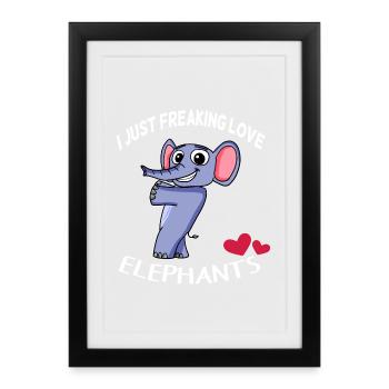 I love elephants - Framed poster (27 × 37 cm) - black - Front