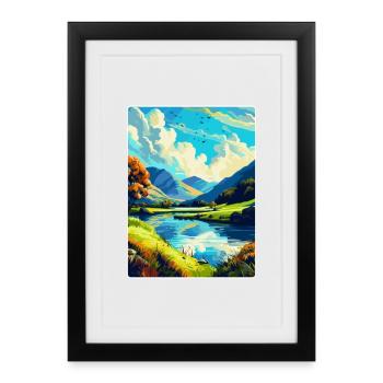 Lake District England Uk Vintage Travel Poster WPA - Framed poster (27 × 37 cm) - black - Front