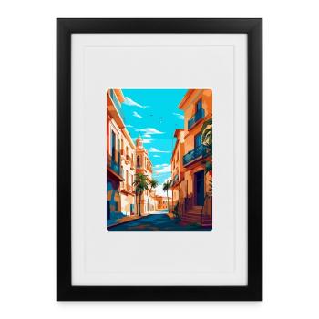 Valencia Spain Vintage Travel Poster Souvenir WPA - Framed poster (27 × 37 cm) - black - Front
