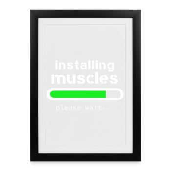 installing muscles - Framed poster (27 × 37 cm) - black - Front