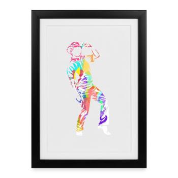 Schwungvoller Linientanz Countryabend - Gerahmtes Poster (27 × 37 cm) - Schwarz - Vorne