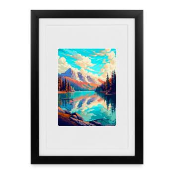 Caumasee Suisse Affiche de voyage vintage WPA Art - Affiche encadrée (27 × 37 cm) - noir - Devant