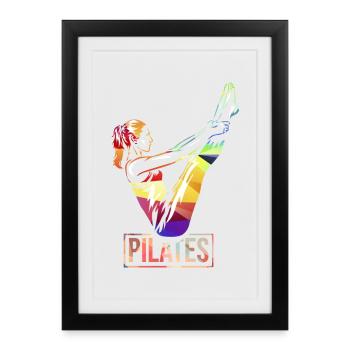 Aufrechte Pilates Körperhaltung - Gerahmtes Poster (27 × 37 cm) - Schwarz - Vorne